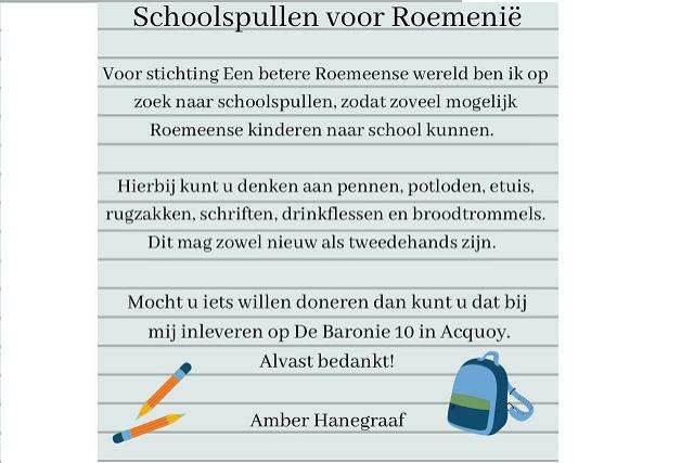 Schoolspullen voor Roemenie